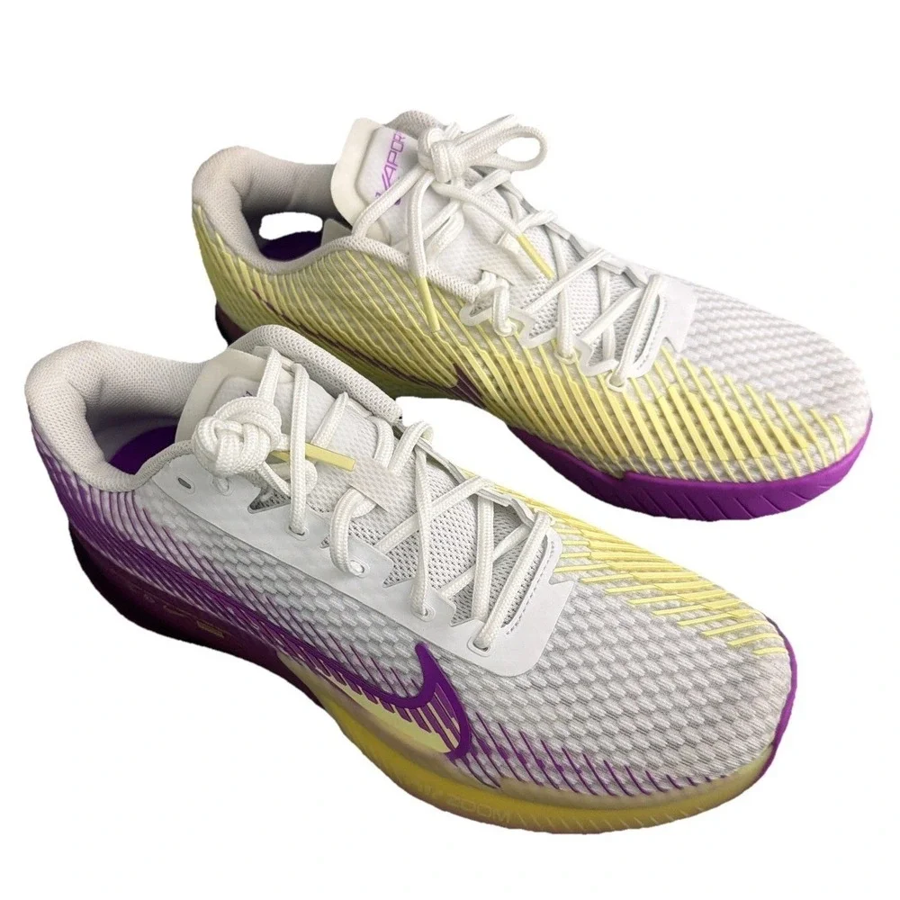 NIKE Women's Court Air Zoom Vapor 11 HC White Fuchsia Dream DR6965-101 Size 10